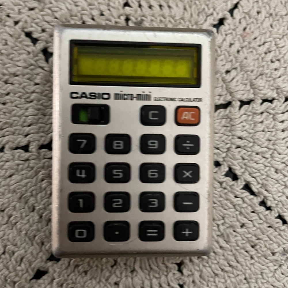 Casio Micro-Mini Electronic Calculator Original Case 1970s Tested Working Japan